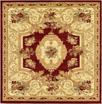Unique Loom Versailles Collection Area Rug - Henry (6' 1" Square Red/Brown)
