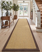 DEXI Hallway Runner Rug 3x8 Jute, Woven Braided Sisal Runner Non Slip, Entryway Farmhouse Runner Carpet for Indoor Luandry Hall Backdoor Bedroom, Natural/Brown