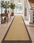 DEXI Hallway Runner Rug 2x7 Jute, Woven Braided Sisal Runner Non Slip, Entryway Farmhouse Runner Carpet for Indoor Luandry Hall Backdoor Bedroom, Natural/Brown