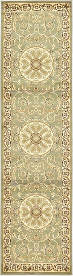 Unique Loom Versailles Collection Traditional Classic Medallion Floral Motif Area Rug (2' 7 x 10' 0 Runner, Green/ Ivory)