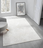 Adel Modern Area Rug for Living Room, 8x10 Rustic Distressed Abstract Large Cream Neutral Rug, Medium Pile Stain Resistant Carpet for Bedroom, Dining Room or Kitchen (8' x 10', Cream)