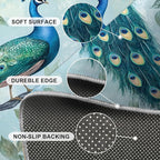 Peacock Rugs for Living Room - 4x6 Rug, Classic Peacock Floral Area Rugs for Bedroom, Teal Turquoise Rug, Modern Style Washable Carpet, Aesthetics Carpet - Peafowl Home Decor & Gifts