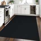 EARTHALL Washable Area Rugs 5x7 Ft Non Slip Living Room Rugs Cotton Rubber Backed Dining Room Rug Braided Bedroom Rugs Indoor Outdoor Floor Carpet for Living Room, Bedroom, Dining Room, Black