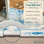 Istana 2x3 Area Rug - Blue/Ivory Boho Rugs for Living Room 2x3 - Foldable Small Rugs for Bedroom - Stain Resistant Washable Rug Non Slip - Eco-Friendly Area Rugs Indoor