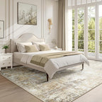 Washable Area Rugs 5'x8' Non-Slip Modern Abstract Soft for Living Room Entryway Bedroom Nursery, Print Pattern, Neutral Brown Gray