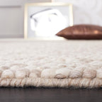 Safavieh Natura Collection Area Rug - 11' Square, Beige, Handmade Wool Blend, Textured Design, Ideal for Living Room, Bedroom, Dining Space (NAT620B)