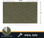 PURRUGS Dirt Trapping Door Mat 24" x 35.5", Non-Slip Machine Washable Entry Rug, Shoe Scraper, Dog Doormat, Super Absorbent Welcome Mat for Front & Back Door, Muddy Wet Shoes & Paws, Sage Green