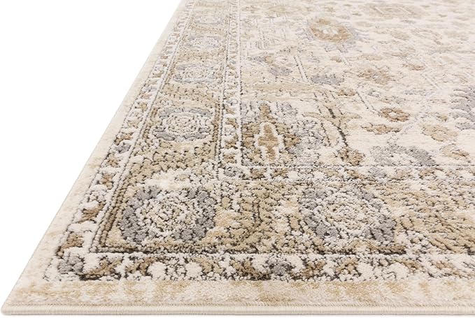 Loloi Teagan Collection TEA-03 Ivory/Sand 9'-9" x 13'-6" Area Rug, Large, Soft Neutral Rug, High-Traffic for Living Room, Bedroom, Home Office, Dining Area