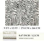 YIHOUSE 9×12 Ft Area Rugs for Living Room: Modern Washable Rug - Abstract Black and Cream White Rug for Bedroom Dining Room Office Playroom Nursery Home Decor - Nonslip Non-Shedding Striped Rugs