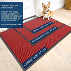 OLANLY Front Door Mat Indoor Outdoor Entrance, Waterproof Heavy Duty Doormat, Fade Resistant, Low Profile, Easy Clean Patio Porch Welcome Floor Mats for Entry, 47x17, Red
