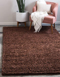 Unique Loom Solid Shag Collection Area Rug (3' 3" x 5' 3" Rectangle, Chocolate Brown)
