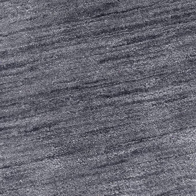 Hand Knotted Loom Wool ECO-Friendly Area Rugs - 10'x10', Round, Charcoal Color, Solid Plain Design, High Pile Handmade Anti Skid Area Rugs for Living Room, Bed Room (L00111)