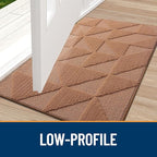 OLANLY Door Mats Indoor, Non-Slip, Absorbent, Dirt Resist, Entrance Washable Mat, Low-Profile Inside Entry Doormat for Entryway (48x32 inches, Brown)