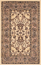 Unique Loom Sialk Hill Collection Area Rug - Washington (3' 3" x 5' 3" Rectangle Ivory/Black)