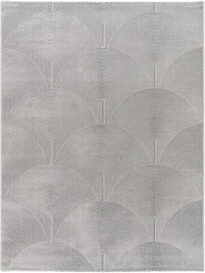 Paco Home Modern Area Rug with Minimalist Arched Lines in Neutral Grey, Size: 7'7" x 10'6"