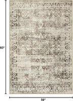 Lahome Washable Rug 6x9 Beige Area Rugs for Living Room,Boho Soft Room Rugs for Bedroom Indoor Carpet,Vintage Non-Slip Low-Pile Accent Rugs Dining Room Office Playroom(6 x 9,Beige)