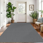Braided Area Rug 5x7 Ft Washable Rugs for Living Room Non Slip Bedroom Rugs Boho Dining Room Rug Cotton Living Room Woven Floor Carpet for Nursery Playroom, Dark Grey/Grey