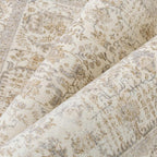 Light Brown Runner Rug 2x6 Hallway Machine Washable Kitchen Vintage Distressed Non Slip Long Carpet Indoor Retro Floral Bedroom Accent Throw Rug for Bathroom Office Laundry Dining Room