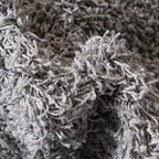 Unique Loom Solid Shag Collection Area Rug (5' 3" Round, Cloud Gray)