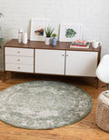 Unique Loom Isabella Collection Area Rug - Adjani (7' 10" Round, Green/ Ivory)