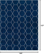 Unique Loom Trellis Frieze Collection Area Rug - Geometric (10' x 13', Navy Blue/ Ivory)