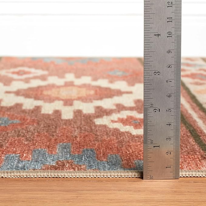 Dash & Albert Canyon Natural Machine Washable Rug, 6 X 9 Feet, Natural Geometric Pattern - Premium Luxury Hotel Quality Soft Breathable Hypoallergenic Machine Washable Easy Care All Season