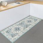 VK VK·LIVING Machine Washable Rug 2'x6' Vintage Design Washable Runner Area Rugs with Non Slip Rugs for Living Room Bedroom Traditional Woven Carpet Stain Resistant Dining Boho Rug, Green&Beige