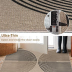 Easy Jute Rainbow Entryway Rug, 2x3 Washable Non-Slip Indoor Outdoor Doormat, Neutral Boho Farmhouse Small Kitchen Rug Modern Abstract Throw Rugs for Entrance Bedroom Bathroom