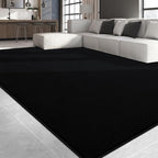 Large Area Rugs for Living Room Bedroom, 5x8 Feet Black Rug, Minimalist Modern Shag Rug, Soft Thick Comfy Memory Foam Indoor Carpet, Non-Slip Washable Rug for Boys Girls Dorm Nursery Room Home Decor