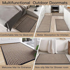 Door Mat Entrance 24x35, Dirt Resistant and Absorbent, Non-Slip Rubber Backing Floor Mats, Easy Clean Low-Profile Doormat for Entryway, Front Door, Inside Entrance, Black