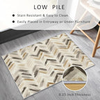 Washable 6x6 Chevron Rug Living Room, Modern Abstract Art Design Area Rugs for Bedroom, Chevron Home Decor Carpet, Low Pile, Non Slip, Kids & Pet Friendly (N4196)