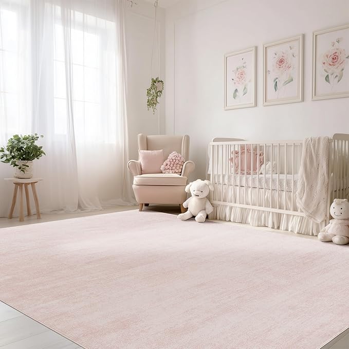 Abstract Pink Area Rugs 5x8 for Living Room,Washable Non Slip Rug for Bedroom Kids Room