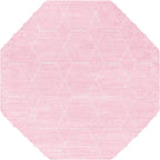 Unique Loom Trellis Frieze Collection Area Rug - Geometric (7' 10" Octagon, Light Pink/ Ivory)