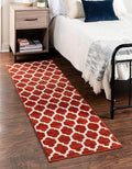 Rugs.com Lattice Collection Rug – 20 Ft Runner Light Terracotta Medium-Pile Rug Perfect for Hallways, Entryways