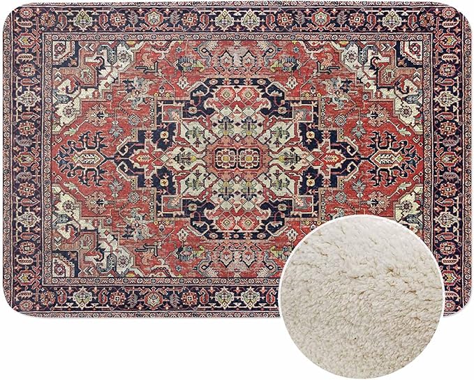 Old Carpet Texture Bathroom Mat Rugs Abstract Ornament Milky Blue Microfiber Faux Cashmere Thick Plush Bath Mat Non-Slip Water Absorbent Bath Carpet for Bathtub Bathroom Floor Tub 20 x 30 Inch