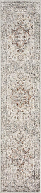 Nourison Home Astra Machine Washable Grey Multicolor 2' x 6' Area Rug - Easy Clean, Non Shedding, Bed Room, Living Room, Dining Room, Kitchen (6' Runner)