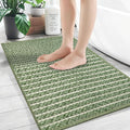 Sage Green Bathroom Rugs,24"x36"Non Slip Braided Vintage Bath Mat for Bathroom Floor Washable Boho Luxury Bath Rug for Tub Soft Absorbent Shower Sink Mat