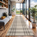 CAMILSON Easy Jute Rug 2x7, Indoor and Outdoor Off-White Runner Rug for Kitchen, Hallway and Entryway, Checkred Boho Woven Design, Easy-Cleaning, Washable Outside Carpet (2 x 7)