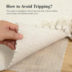 Collive Kitchen Runner Rug 2' x 4.3' ft, Washable Bathroom Rugs Non Slip Hand Woven Reversible Rug for Entryway, Modern Farmhouse Bedroom Carpet for Hallway Front Door Decor, White/Beige