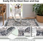 KOZYFLY Runners for Hallways 3x12 Ft Extra Long Washable Faux Wool Thin Hallway Rug Boho Runner Carpet Printed Entryway Rug for Bedroom Stairs Kitchen Living Room Hall, Black/Taupe/Beige
