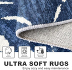 KILOCOCO Hallway Runner Rug 2.6'x16' Runners for Hallways Washable Runner Soft Non Slip Printed Geometric Low-Pile Rugs Runners for Bedroom Kitchen Living Room Boho Rugs, Blue