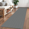 2x6 Ft Braided Runner Rug Washable Runners for Hallways Kitchen Runner Rug with Rubber Backing Cotton Entryway Runner Indoor, Woven Floor Carpet for Hall Kitchen Bedroom, Charcoal Gray/Gray