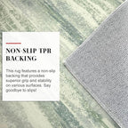 Modern Abstract Runner Rug 2x5, Sage Green Grey Washable Kitchen Runner Entryway Rug Mat Non-Slip Soft Hallway Rug Runner Thin Print Faux Wool Carpet for Bedroom Laundry Room Indoor