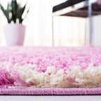 SAFAVIEH Area Rug 8x10 - Dallas Shag Collection - Large - Pink & Ivory, Trellis Pattern, Non-Shedding & Easy Cleaning, Plush Thick Pile, Ideal for Living Room, Bedroom, Dining Space (SGD257I)
