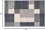 Rugshop Gray Modern Geometric Boxes Non-Slip Area Rug Non-Shedding for Entryway, Laundry Room and Small Spaces, 2'7" x 4'