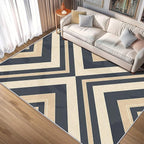 Modern Geometric Rug, Washable 5x7 Rug for Living Room, Herringbone Chevron Patterned Indoor Carpet, Modern Geometric Decor for Home, Bedroom, Soft Non Slip Thin Design FER78