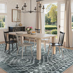 Wonnitar Moroccan 8x10 Area Rugs for Living Room, Washable Large Grey Rug for Bedroom, Non-Slip Soft Thin Stain Resistant Boho Tribal Floor Carpet for Dining Guest Room Office (Dark Grey,8'x10')