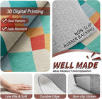 6x8 Rug Non Silp - Geometric Rugs for Living Room, Colorful Retro Mid Century Modern Low Pile Machine Washable Area Rugs for Bedroom, Geometric Carpet House Decor & Gifts