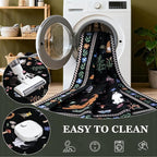 9x12 Area Rugs Living Room Rug: Vintage Washable Rug Floral Soft Carpet Indoor Floor Non-Slip Boho Stain Resistant Large Carpets for Bedroom Kids Nursery Dining Room Farmhouse Home Office Black/C01