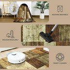 DweIke Washable Area Rugs for Living Room, 6x9 Large Bedroom Rugs, Geometric Print Non Slip Low Pile Indoor Throw Carpets for Bedroom Apartment Dining Room Home Office Hardwood Floor, Brown